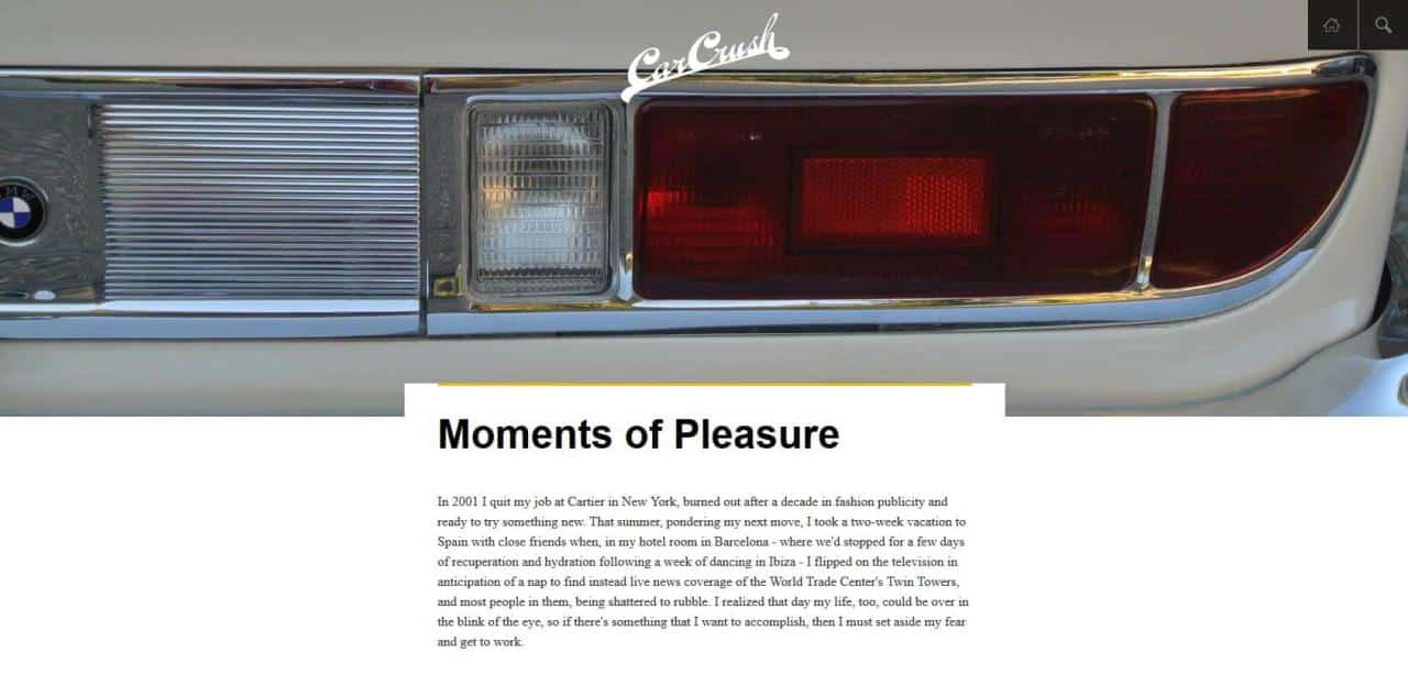 Página de The Car Crush