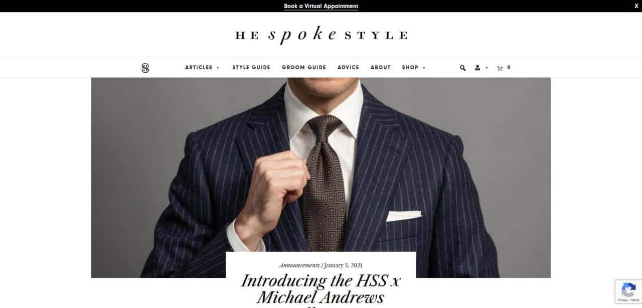 Página web de He Spoke Style