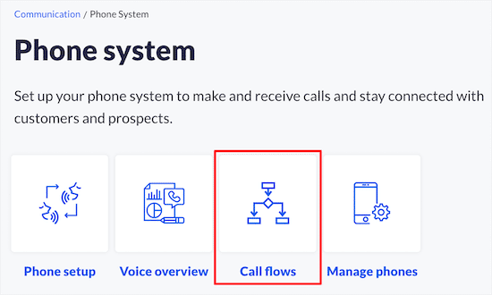 Haz clic en el botón de flujos de llamadas
