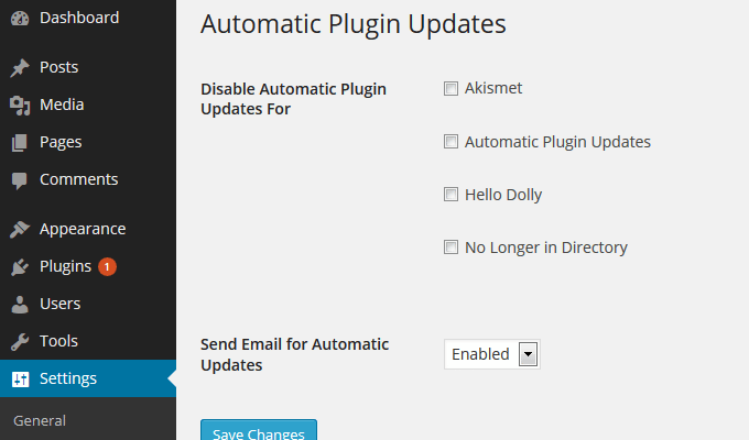 Actualizaciones automáticas de plugins