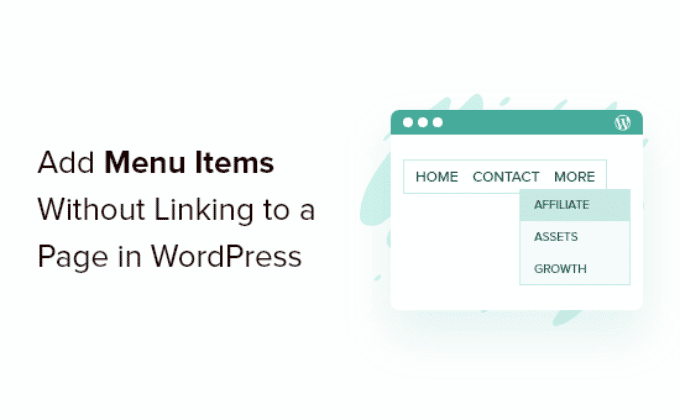 Añadir elementos del menú de WordPress sin enlaces