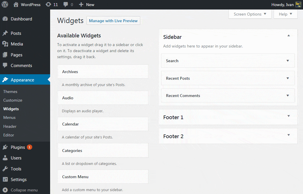 Cómo añadir el widget de WordPress