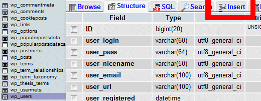 Añadir un usuario administrador a través de MySQL