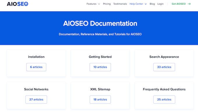 Documentación en línea del plugin AIOSEO SEO