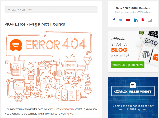 ejemplo de página 404