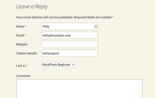 Campos personalizados en el formulario de comentarios de WordPress