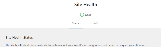 Resultado de la verificación de salud del sitio
