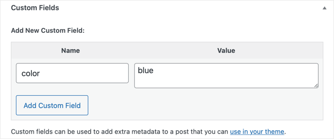 Puedes añadir metadatos a una publicación utilizando campos personalizados