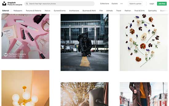 Unsplash es un popular recurso de imágenes gratuitas para los bloggers