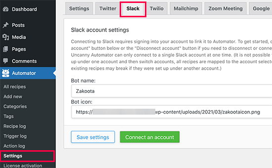 Conecta tu cuenta de Slack