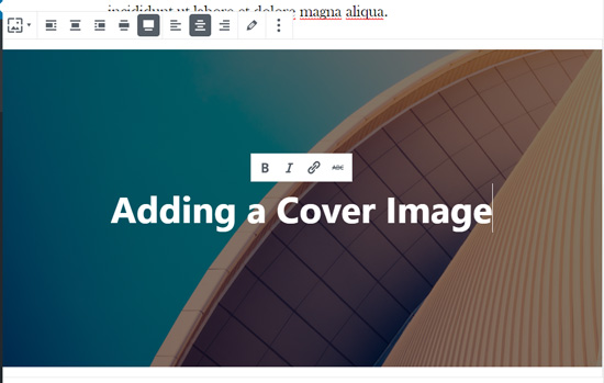 Añade texto a tu imagen de portada en el editor de bloques de WordPress