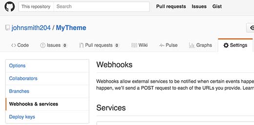 Webhooks y servicios de GitHub