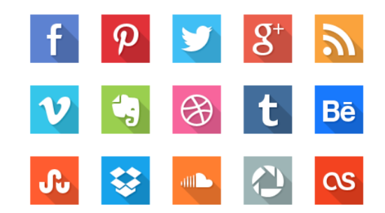 40 iconos planos de redes sociales