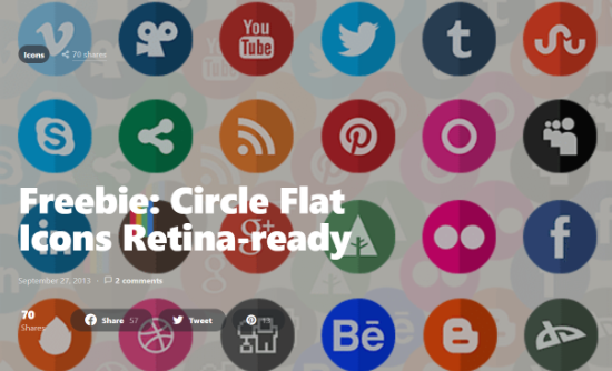 Círculo de iconos planos retina ready