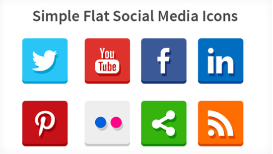 Iconos planos y sencillos de las redes sociales