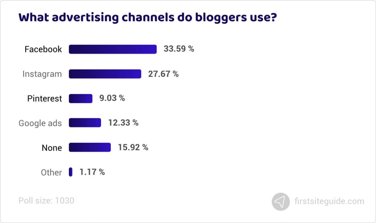 ¿Qué canales de publicidad utilizan los blogueros?