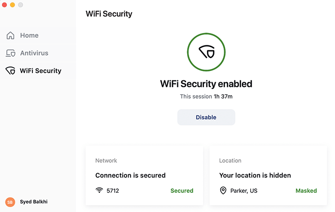 Aura Wifi Security - Protección contra el robo de identidad