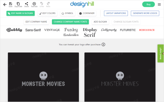 Logotipos creados con Designhill para Monster Movies