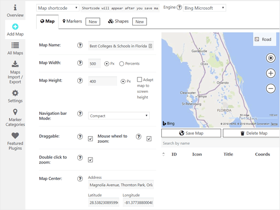 Añadir un mapa de Bing mediante un plugin