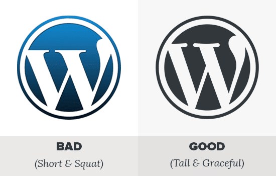 Logotipo falso y real de WordPress