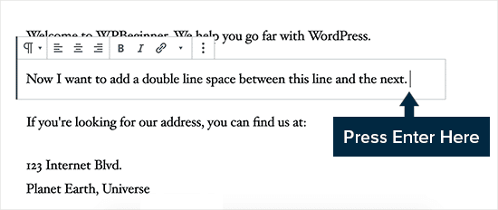 Añadir doble interlineado en WordPress