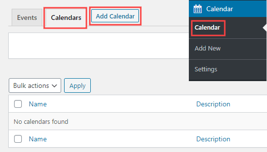 Añadir un nuevo calendario en Sugar Calendar