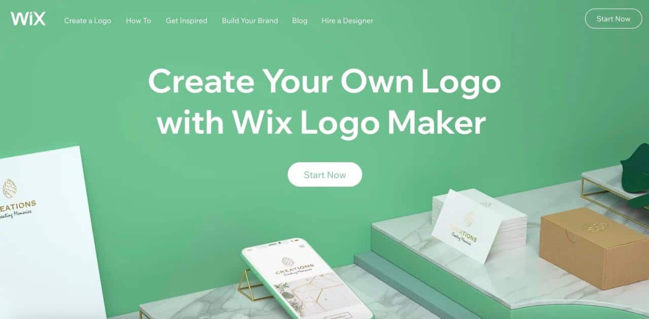 Página de inicio del Wix Logo Maker
