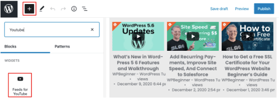 Añadir galería de vídeos en el editor de bloques de WordPress