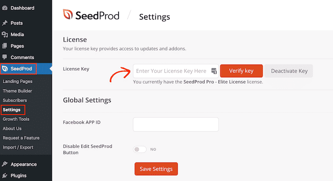 Verificar tu licencia de SeedProd