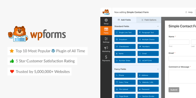 WPForms - El mejor constructor de formularios de WordPress