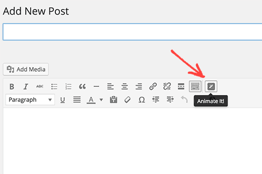 Animar el botón en el editor visual de WordPress