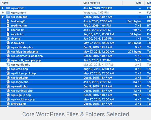 Archivos principales de WordPress