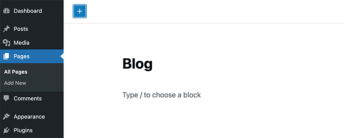Crear una nueva página de blog
