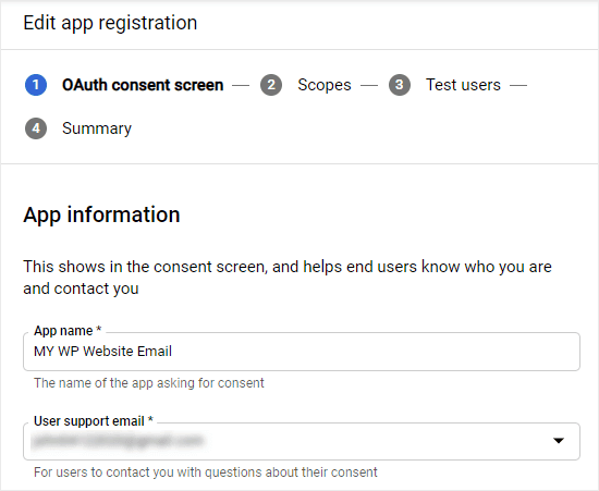 Introducir los datos de registro de OAuth para tu aplicación