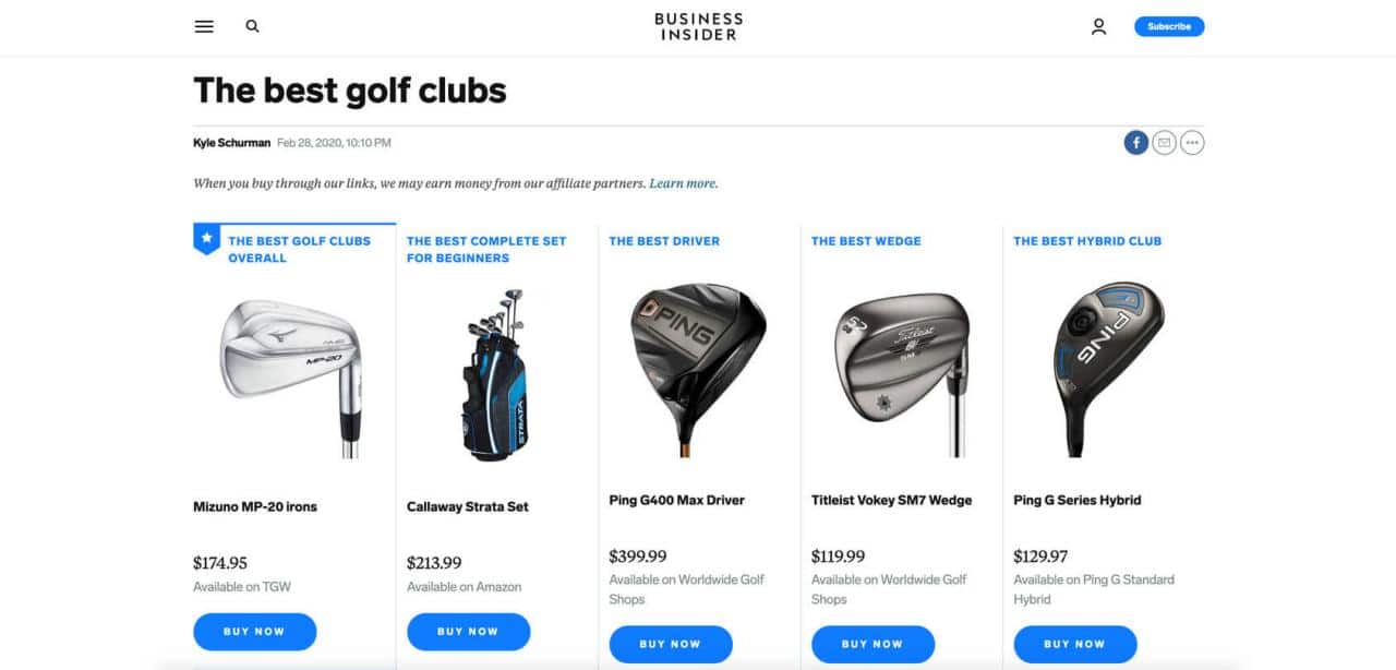 clubes de golf afiliados