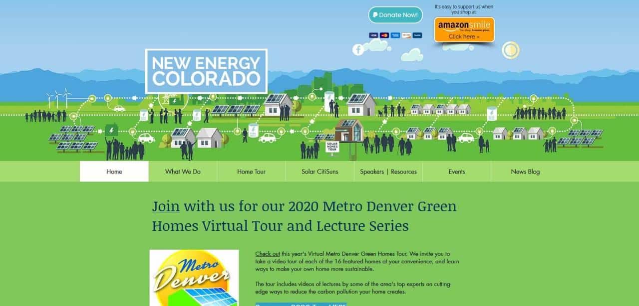 Página web de Nueva Energía de Colorado