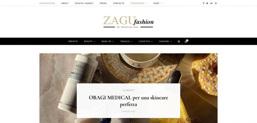 Página web de Zagu Fashion