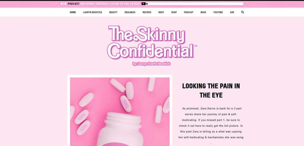 Página de The Skinny Confidential
