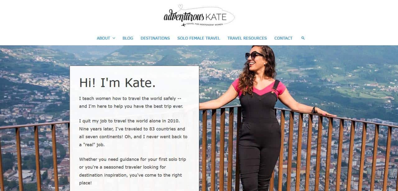 Página web de Kate la Aventurera