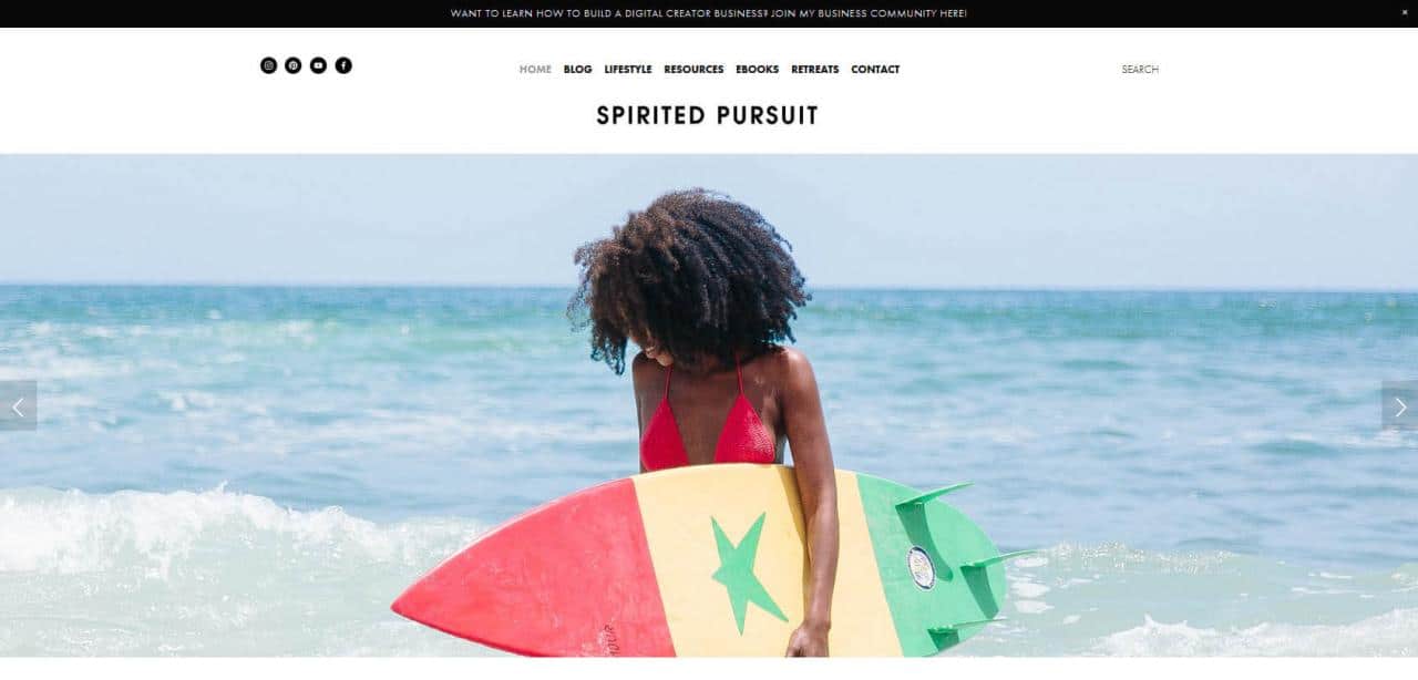 Página de Spirited Pursuit