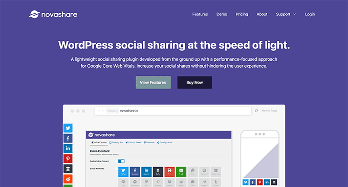 Novashare - Plugin para compartir en redes sociales de WordPress