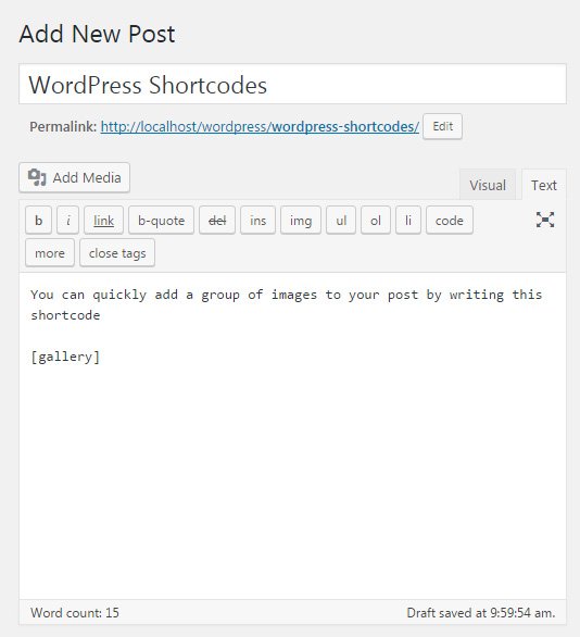 Códigos cortos de WordPress